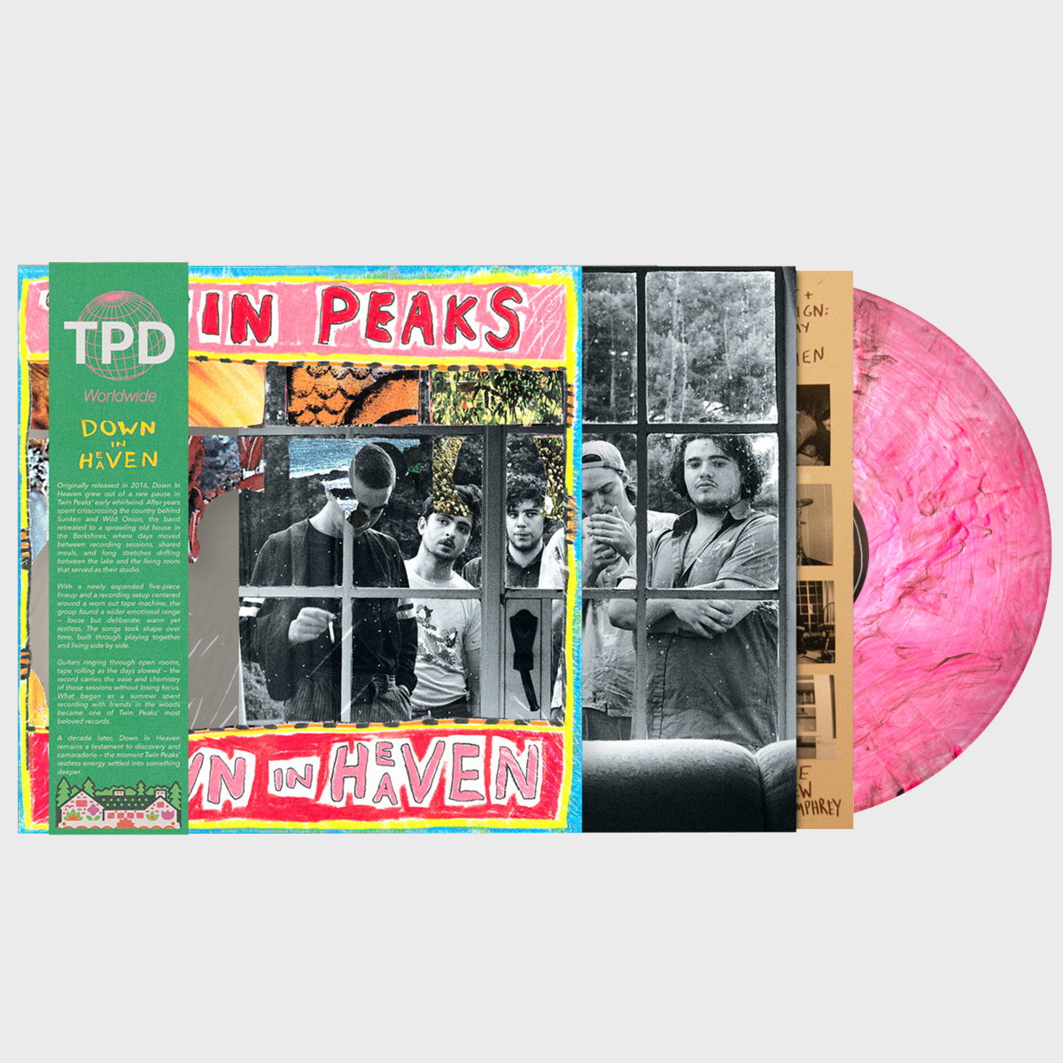 SIGNED AUTOGRAPHED - Twin Peaks - Down In Heaven (2016) - New LP 2026 Shuga Records Exclusive Butterfly Pink Vinyl, Sliding Cover & OBI - Chicago Garage Rock